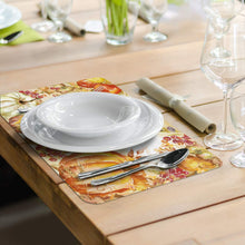 Load image into Gallery viewer, Counterart Set of 4 Reversible Wipe Clean Placemats Watercolor Harvest Made in The USA
