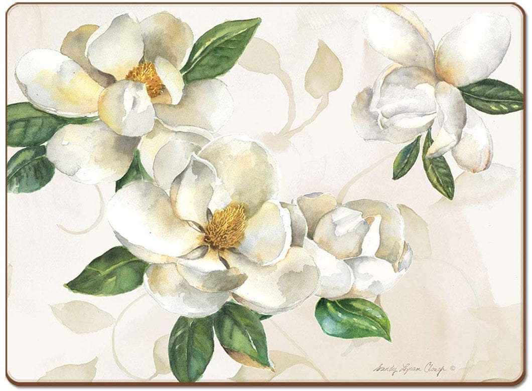 CALA HOME Magnolias by Sandy Clough Table Mats Gift Boxed Set of Four Placemats