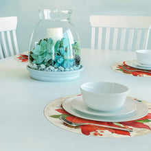 Load image into Gallery viewer, CounterArt Grand Poinsettia Reversible Easy Care Set of Four Placemats, Made in The USA
