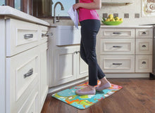 Load image into Gallery viewer, CounterArt Anti-Fatigue Comfort Floor Mat, Teal/Pink Marble
