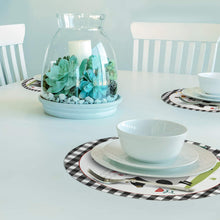 Load image into Gallery viewer, CounterArt Farm Charm Reversible Easy Care Set of Four Placemats, Made in The USA
