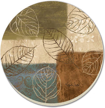 Load image into Gallery viewer, CounterArt Leaf Collage Single Image Absorbent Stone Round Coaster Set of 4 Made in The USA
