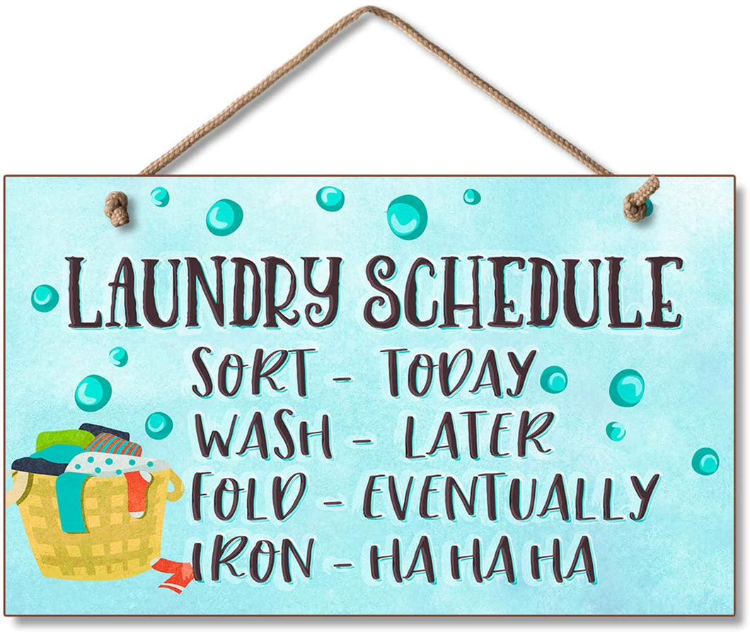 American Woodcrafters Laundry Hanging Wood Sign, 9.5 x 5.5 inches