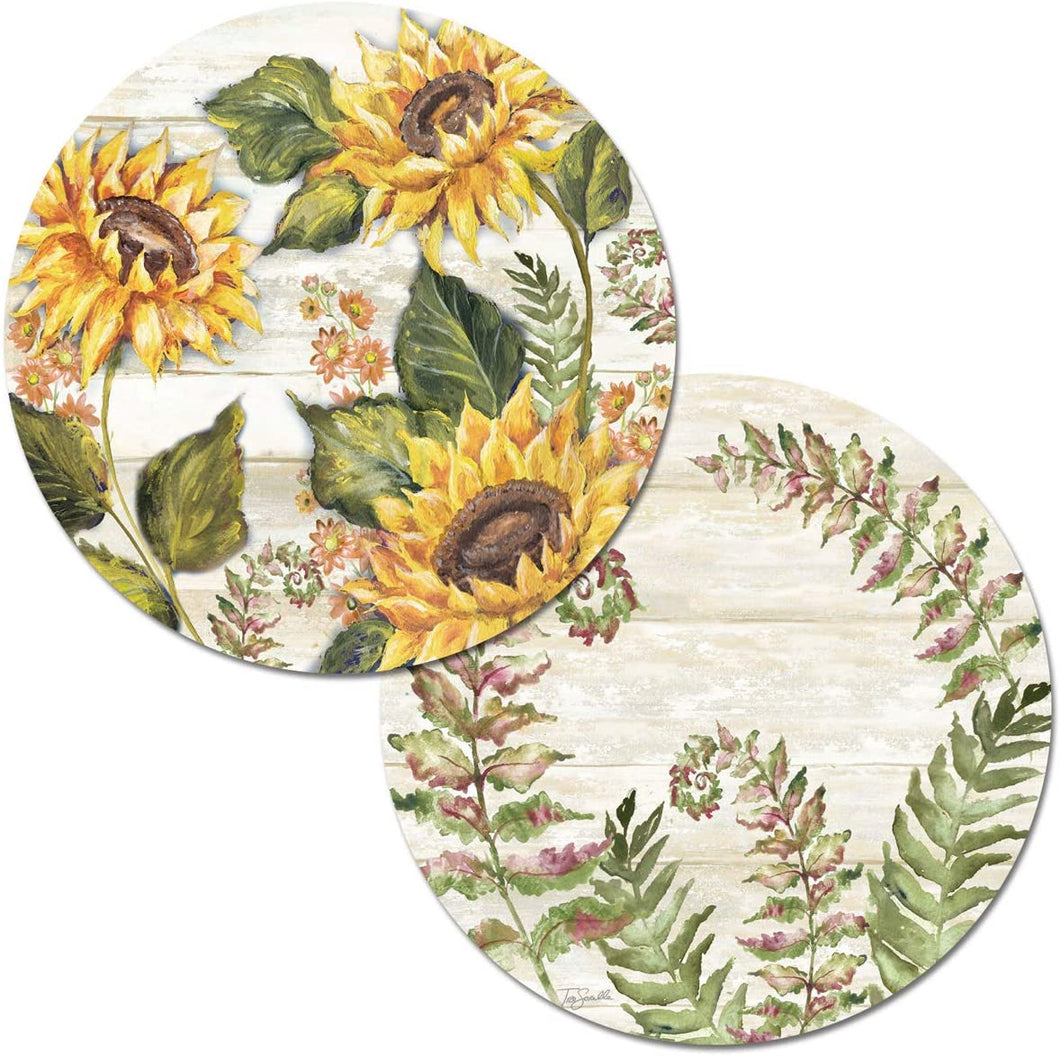 CounterArt Sunflowers Reversible Easy Care Placemat Set of 4 Made in The USA