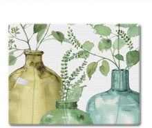 Load image into Gallery viewer, CounterArt Greenery Tempered Glass Counter Saver/Cutting Board 10” x 8” Made in the USA

