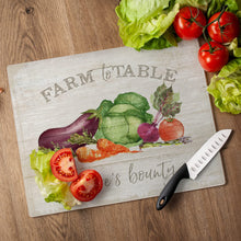 Load image into Gallery viewer, CounterArt Nature&#39;s Bounty Farm to Table Tempered Glass Counter Saver/Cutting Board 15 inch by 12 inch Made in the USA
