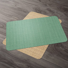 Load image into Gallery viewer, CounterArt Mint Green and Natural Basket Weave Design Reversible Easy Care Plastic Placemat Set of 4 Made in The USA
