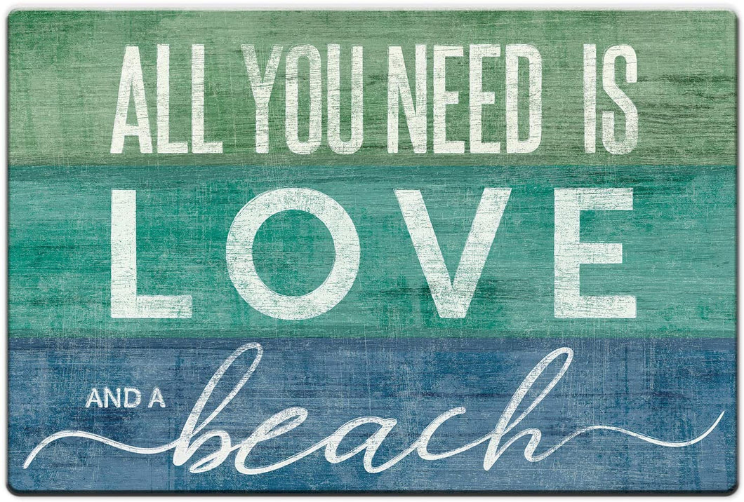 CounterArt Anti-Fatigue Comfort Floor Mats All You Need is Love and a Beach - Printed in The USA 30” x 20”