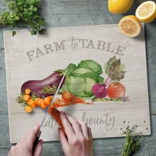 Load image into Gallery viewer, CounterArt Nature&#39;s Bounty Farm to Table Tempered Glass Counter Saver/Cutting Board 15 inch by 12 inch Made in the USA
