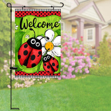 Load image into Gallery viewer, CounterArt Ladybug Welcome Reversible Garden Flag Made in the USA
