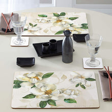 Load image into Gallery viewer, CALA HOME Magnolias by Sandy Clough Table Mats Gift Boxed Set of Four Placemats

