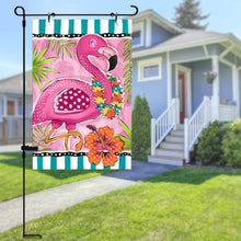 Load image into Gallery viewer, CounterArt Flamingo Reversible Multi-Image Outdoor Garden Flag Made In The USA
