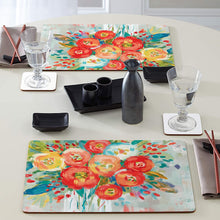 Load image into Gallery viewer, CALA HOME Coral Floral by Mollie B. Table Mats Boxed Set of Four Placemats
