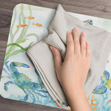 Load image into Gallery viewer, CounterArt Reversible Easy Care Placemats - Sea Life Serenade Set of 4 - Made in The USA
