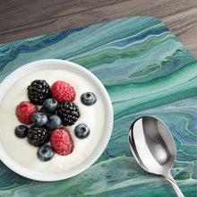 Load image into Gallery viewer, CounterArt Fluidity Reversible Easy Care Set of Four Placemats, Made in The USA
