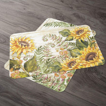 Load image into Gallery viewer, Highland Home Counterart Reversible Set of 4 Wipe Clean Placemats Sunflowers
