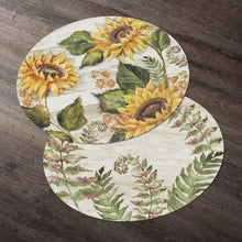 Load image into Gallery viewer, CounterArt Sunflowers Reversible Easy Care Placemat Set of 4 Made in The USA

