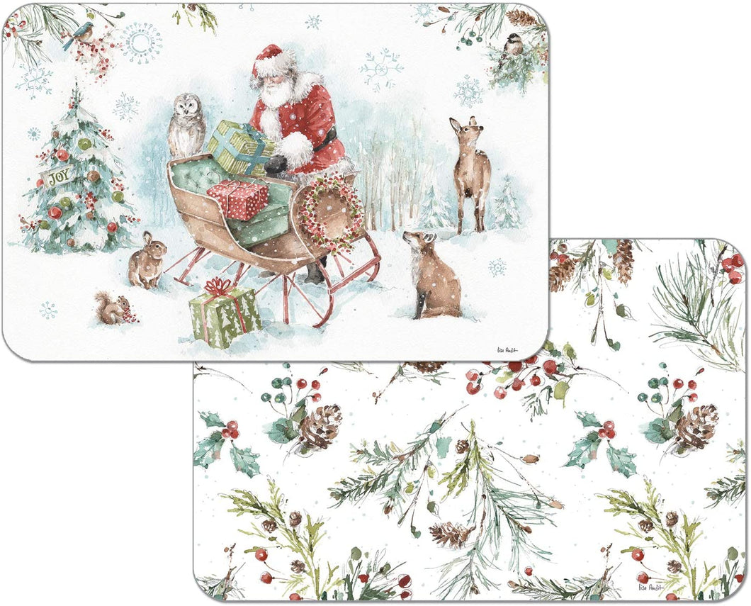 CounterArt Magical Holidays Reversible Rectangular Placemat Set of 4 Made in The USA