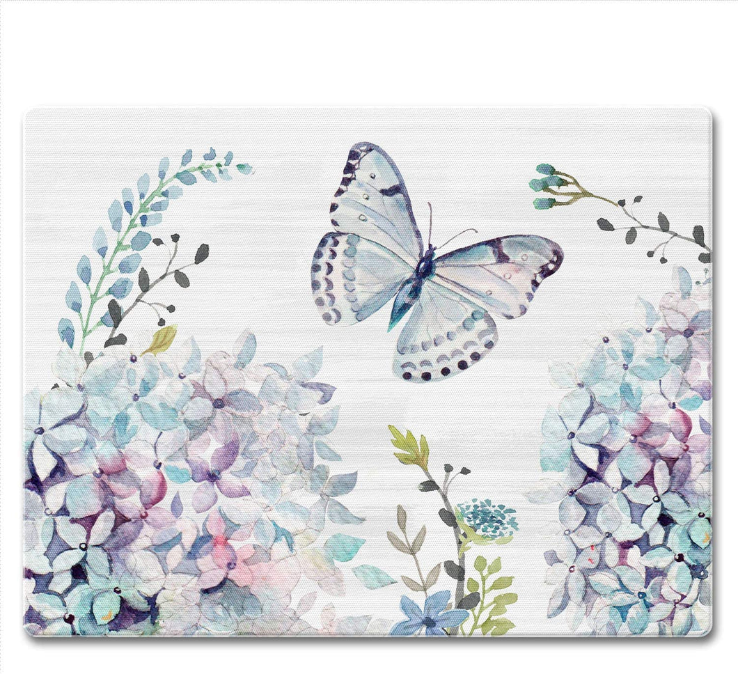 CounterArt Butterfly Hydrangea Tempered Glass Counter Saver/Cutting Board 10