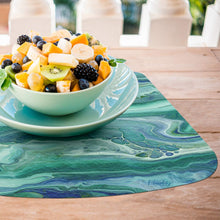 Load image into Gallery viewer, CounterArt Fluidity Reversible Easy Care Set of Four Placemats, Made in The USA
