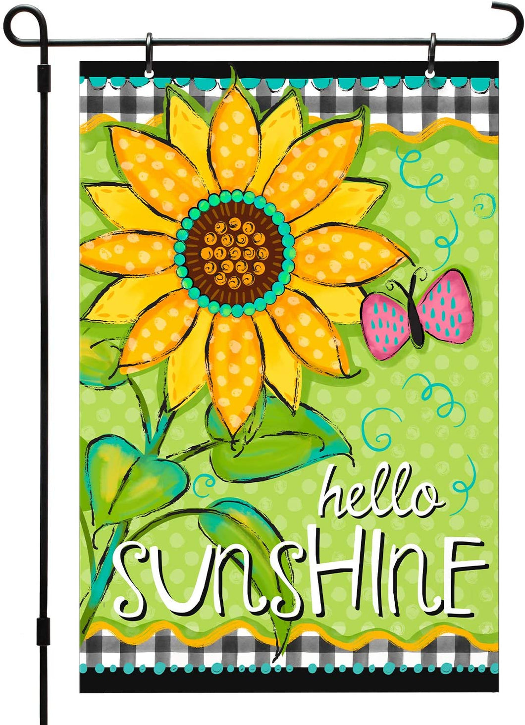 CounterArt Hello Sunshine Reversible Multi-Image Outdoor Garden Flag Made in the USA
