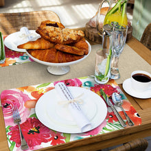 Load image into Gallery viewer, CounterArt Summer Blossoms Reversible Rectangular Placemat Set of 4 Made in The USA
