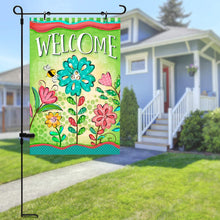 Load image into Gallery viewer, CounterArt Floral Welcome Reversible Multi-Image Outdoor Garden Flag Made In The USA
