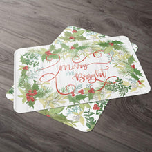 Load image into Gallery viewer, Counterart Winter Greenery Reversible Rectangular Placemat Set of 4 Made in the USA
