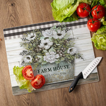 Load image into Gallery viewer, CounterArt Tempered Glass Counter Saver 15” x 12” Vintage Farmhouse - Printed in the USA
