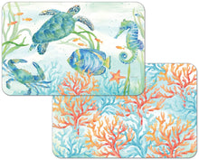 Load image into Gallery viewer, CounterArt Reversible Easy Care Placemats - Sea Life Serenade Set of 4 - Made in The USA
