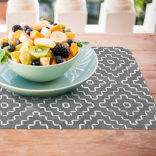 Load image into Gallery viewer, CounterArt Reversible Flexible Plastic Placemat, Set of 4, Grey Flannel Made in The USA
