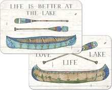 Load image into Gallery viewer, CounterArt Lake Sketches Reversible Rectangular Placemat Set of 4
