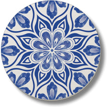 Load image into Gallery viewer, Highland Home Absorbent Stone Coaster Set - Blue Mandala 4 Pack
