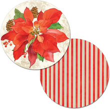 Load image into Gallery viewer, CounterArt Grand Poinsettia Reversible Easy Care Set of Four Placemats, Made in The USA
