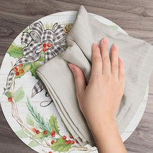 Load image into Gallery viewer, CounterArt Holiday Gingham Reversible Easy Care Placemats Set of 4 Made in The USA

