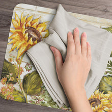 Load image into Gallery viewer, Highland Home Counterart Reversible Set of 4 Wipe Clean Placemats Sunflowers
