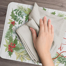 Load image into Gallery viewer, Counterart Winter Greenery Reversible Rectangular Placemat Set of 4 Made in the USA
