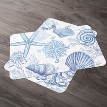 Load image into Gallery viewer, CounterArt Reversible Rectangular Easy Care Placemat - Coastal Sketch Set of 4
