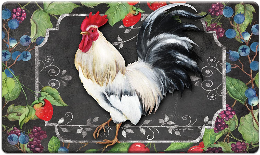 Counter Art 'White Rooster' Anti Fatigue Floor Mat, 30 x 20