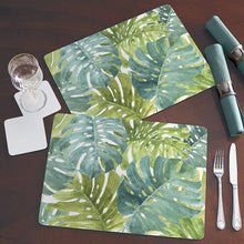 Load image into Gallery viewer, CALA HOME Tropical Green by Lisa Audit Table Mats Boxed Set of Four Placemats
