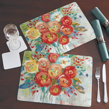 Load image into Gallery viewer, CALA HOME Coral Floral by Mollie B. Table Mats Boxed Set of Four Placemats
