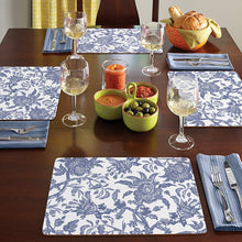 Load image into Gallery viewer, CALA HOME Arcadia Blue by Williamsburg Brand Table Mats Boxed Set of Four Placemats
