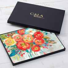 Load image into Gallery viewer, CALA HOME Coral Floral by Mollie B. Table Mats Boxed Set of Four Placemats
