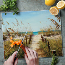 Load image into Gallery viewer, CounterArt Path to the Ocean Tempered Glass Cutting Board - 15&quot; x 12&quot;
