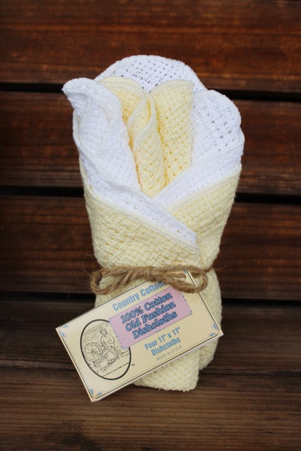 Country Cottons 100% Cotton Dishcloths - Set of 4 - 12